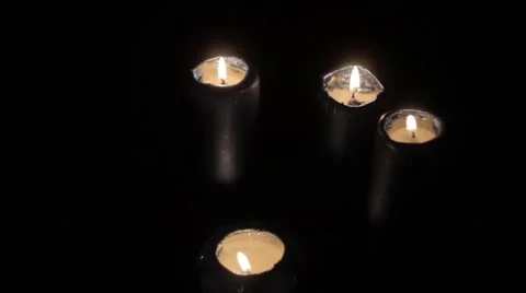 Candle single  in the wind swaying the dark night 스톡 동영상 51877684