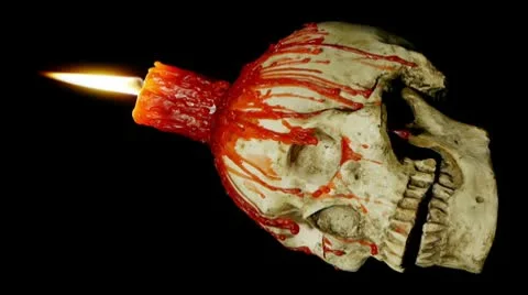Candle Skull Loop Alpha (HD) Stock Footage 10735999