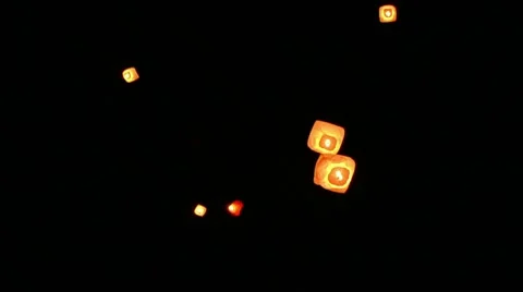 Candle Sky Lanterns Video stock 10745231