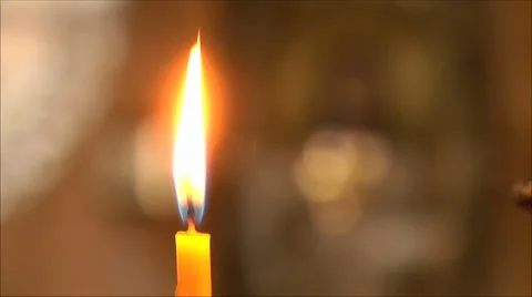 Candle in the soft background Stock-Footage 3287973