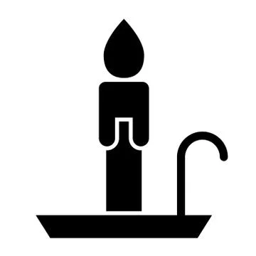 Candle solid icon. Flame web vector illustration isolated on white. Candlestick Stock-Illustration