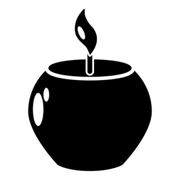 Candle spa icon, simple black style Stock-Illustration