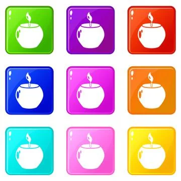 Candle spa icon, simple black style Illustrazione stock