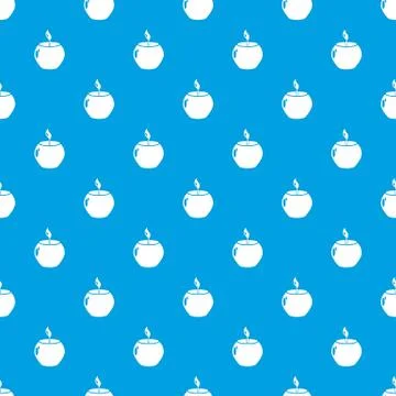 Candle spa pattern vector seamless blue Stock Illustration