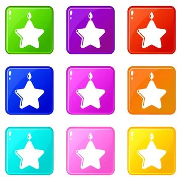 Candle star icon, simple black style 스톡 일러스트
