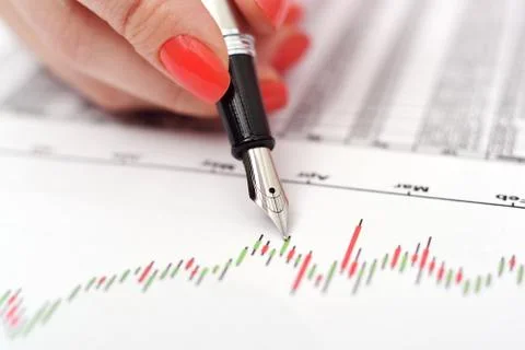 Candle stick chart Stock Photos