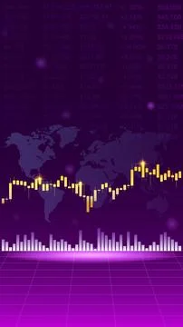Candle stick graph chart in financial market, trading platform. Forex trading Illustrazione stock