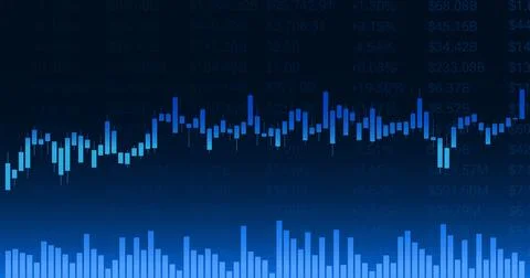 Candle stick graph chart in financial market, trading platform. Forex trading Stock Illustration