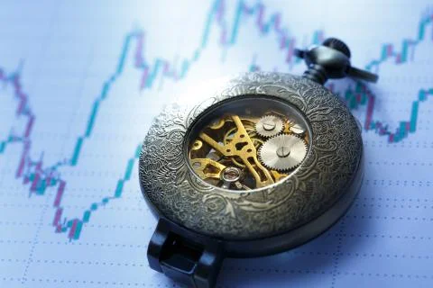Candle stick graph chart Stock Photos
