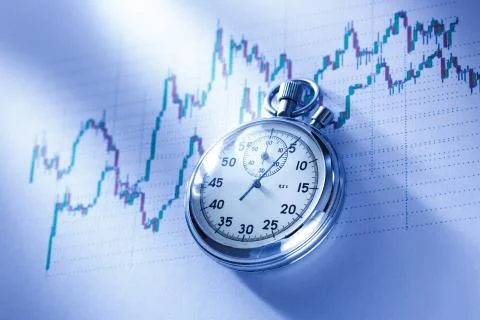 Candle stick graph chart Stock Photos