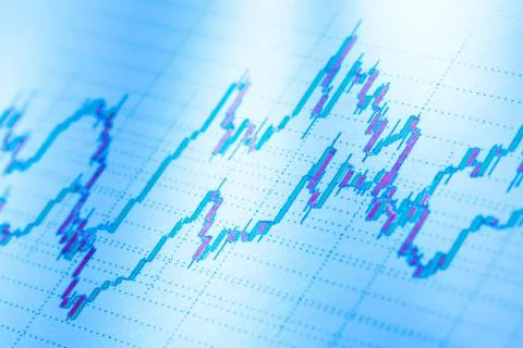 Candle stick graph chart Stock Photos