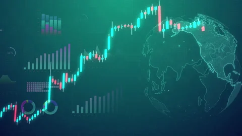 Candle stick graph chart of stock market forex trading, financial investment Stock Footage 157165763