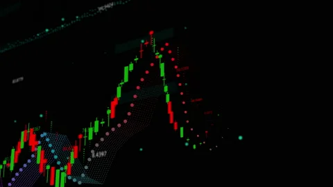 Candle stick graph chart of stock market investment trading Stock Footage 171594900