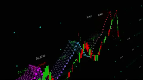 Candle stick graph chart of stock market investment trading Stock Footage 171594944