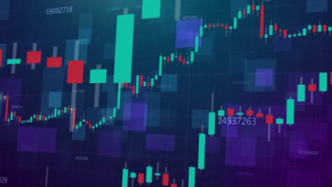 Candle stick graph chart, stock market forex trading, Bullish point, investment Stock Footage 195113998