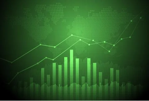 Candle stick graph chart of stock market investment trading, Bullish point. Stock-Illustration