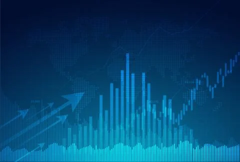 Candle stick graph chart of stock market investment trading, Bullish point. Illustrazione stock