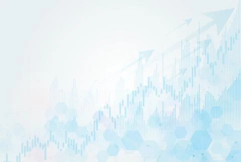 Candle stick graph chart of stock market investment trading, Bullish point. Illustrazione stock