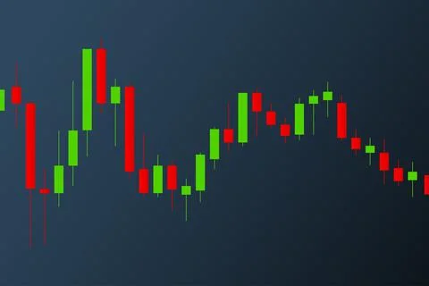 Candle stick graph chart of stock market investment trading. Vector illustrat Illustrazione stock