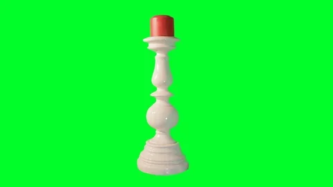 Candle stick on a green screen Stock Footage 75879209