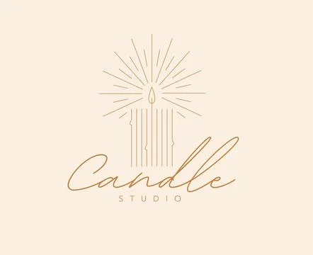 Candle studio label design Stock Illustration