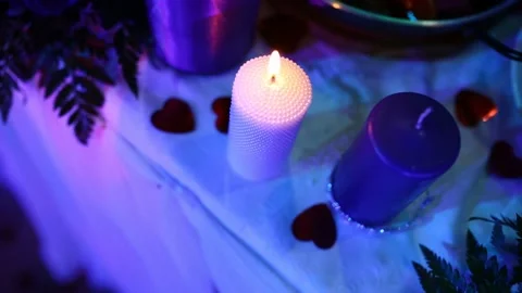 Candle on the table 2 Video stock 137304040