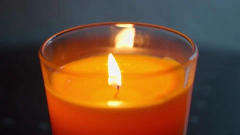 Candle on the table. Close-up. Slow motion 스톡 동영상 169504270