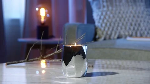 Candle on the table Stock Footage 197415385