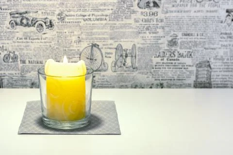 Candle on the table. Stock Photos