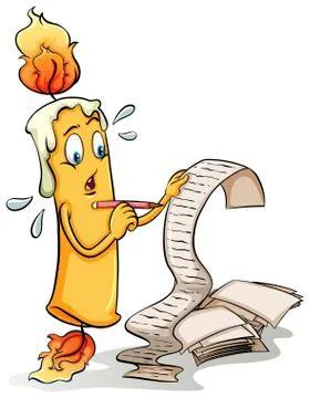 Candle taking down notes 스톡 일러스트