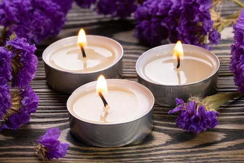 Candle. Tea Lights Candle. Mini Tealight candles for home decoration Stock Photos