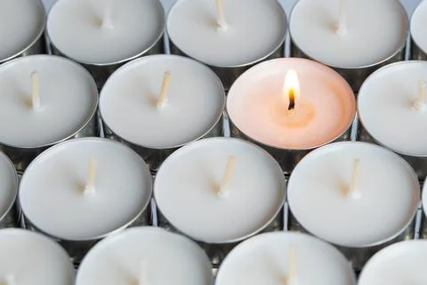 Candle. Tea Lights Candle. Mini Tealight candles for home decoration Stock Photos