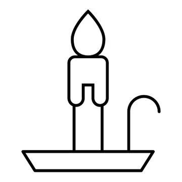Candle thin line icon. Flame web vector illustration isolated on white Stock-Illustration