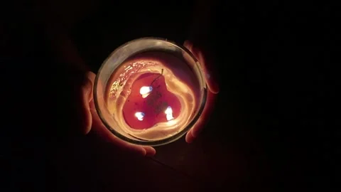 Candle with three flames burning out Stock Footage 165932627