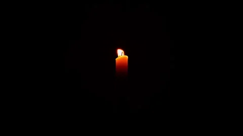 Candle timelapse in darkness. Single burning candle in dark room time lapse.. Stock Footage 344625314