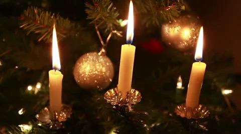 Candle tree lights Stock Footage 11037771