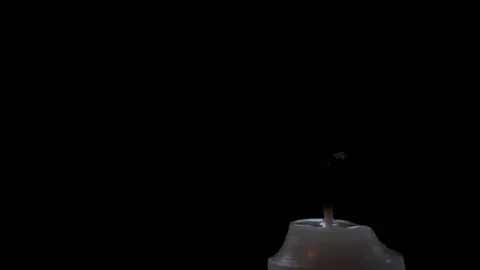 Candle turns on and off in the dark Stock Footage 85051785