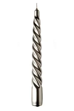 Candle twisted silver Stock Photos