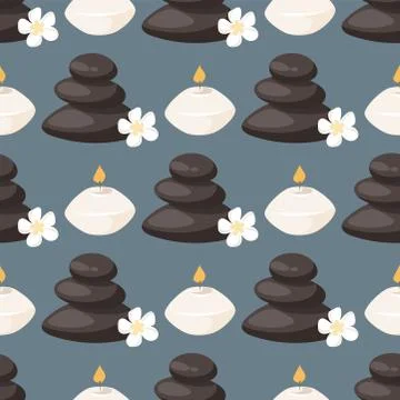 Candle vector aroma fire burn decoration seamless pattern background burning Stockillustratie