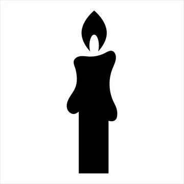Candle vector icon. Flat style Stock Illustration
