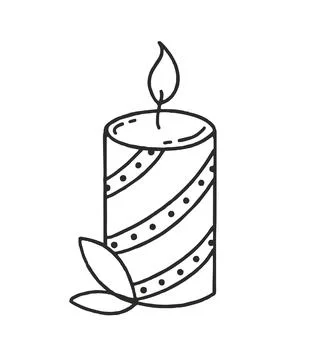 Candle Vector Illustration Doodle Isolated on white background Concept of 스톡 일러스트