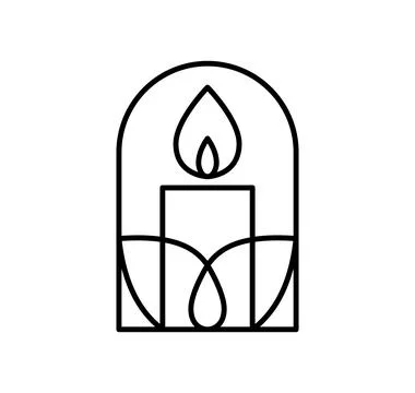Candle vector line art logo design Elegant Spa Icon. Soothing Light Symbol for Illustrazione stock