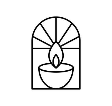 Candle vector line art logo design Elegant Spa Icon. Soothing Light Symbol for 스톡 일러스트