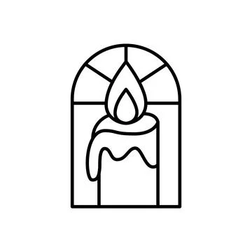 Candle vector line art logo design Elegant Spa Icon. Soothing Light Symbol for 스톡 일러스트