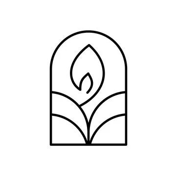 Candle vector line art logo aesthetics design Elegant Spa Icon. Soothing Light Illustrazione stock
