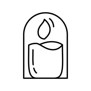 Candle vector line art logo design Elegant Spa Icon. Soothing Light Symbol for 스톡 일러스트