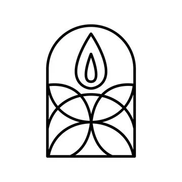 Candle vector line art logo aesthetics design Elegant Spa Icon. Soothing Light Illustrazione stock