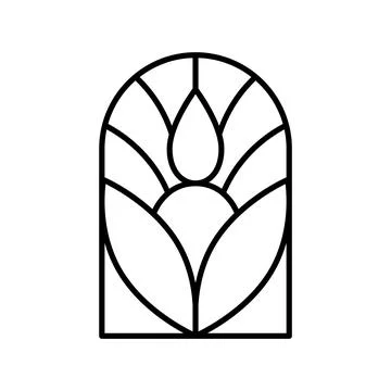 Candle vector line art logo aesthetics design Elegant Spa Icon. Soothing Light 스톡 일러스트