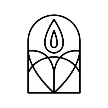 Candle vector line art logo design Elegant Spa Icon. Soothing Light Symbol for 스톡 일러스트