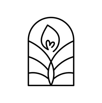 Candle vector line art logo aesthetics design Elegant Spa Icon. Soothing Light イラスト素材